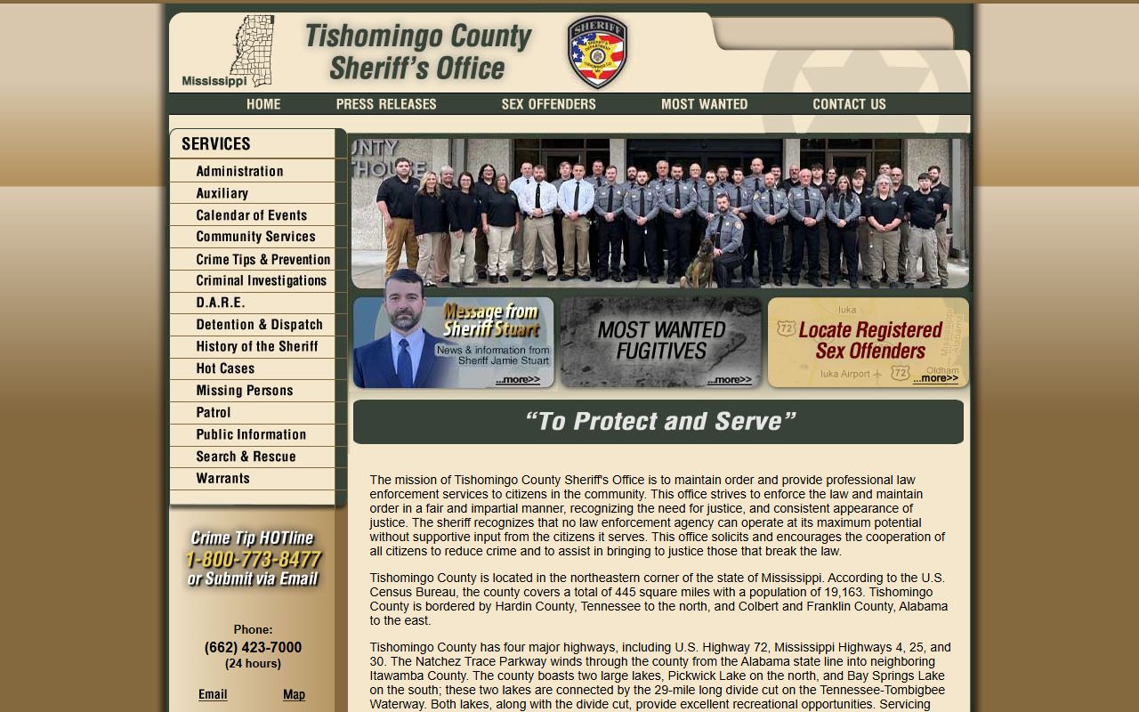 Tishomingo County Sheriff arrest records and booking information