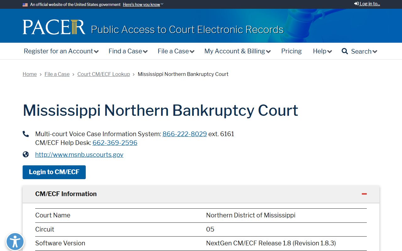 Tishomingo County criminal court records federal case lookup through PACER