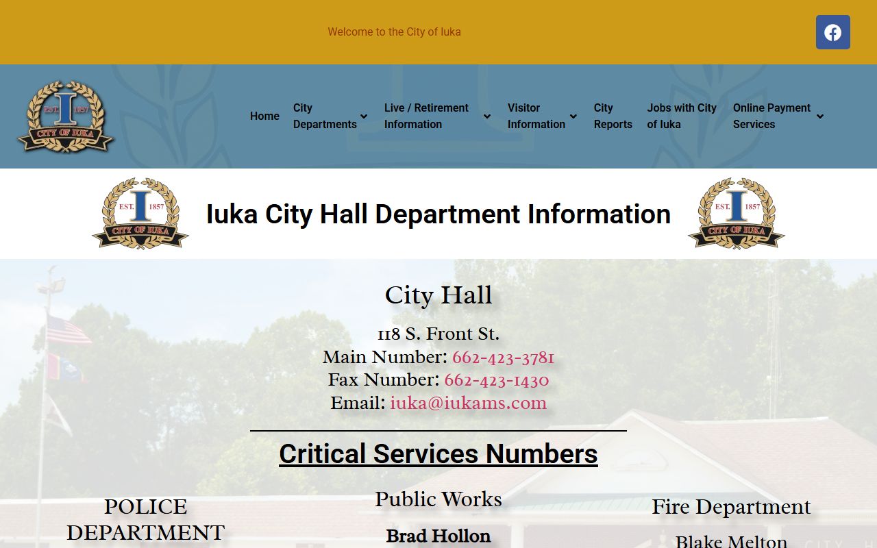 Tishomingo County traffic court records at Iuka City Hall